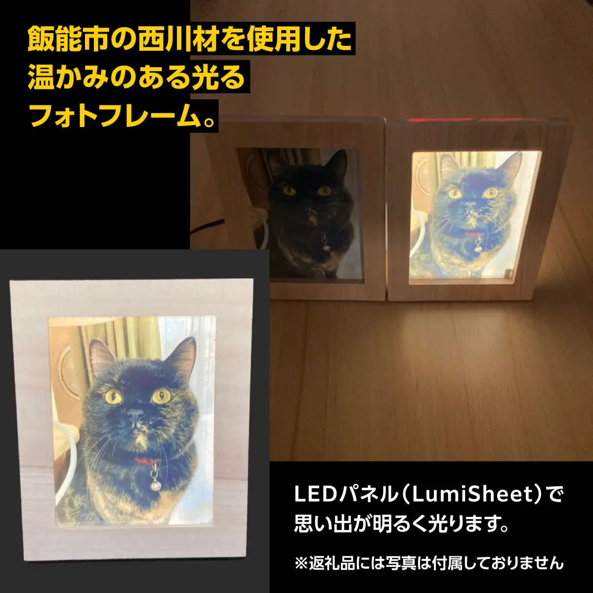 写光Shapica（シャピカ）Lサイズ　西川材フレーム 　1枚板タイプ　USB接続 HNNO002