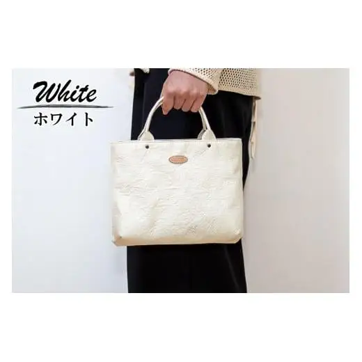 和紙と播州織のハンドバッグS（白色）[1155]