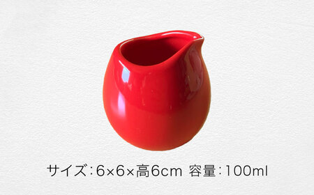 【美濃焼】ころんとミルクピッチャー 大 レッド 3個セット【Primitive陶舎花＊花】 カフェ コーヒー 紅茶[MFZ055]