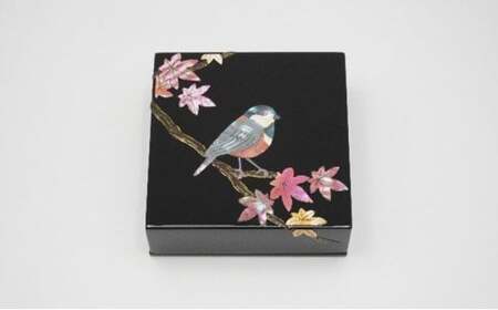【高岡漆器】小箱 やまがら紅葉貝入錆絵 小物入れ ふた付き 収納 ケース 整理 インテリア 伝統工芸品 富山県 高岡 FAD-1418