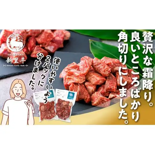 石垣島産 黒毛和牛 新里牛 　煮込み用贅沢角切り（500g×2） 合計1kg以上 　SZ-44