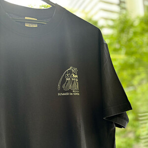 仙台・宮城の観光Tシャツ　「猫に七夕」Tシャツ　Lサイズ　［S-04］