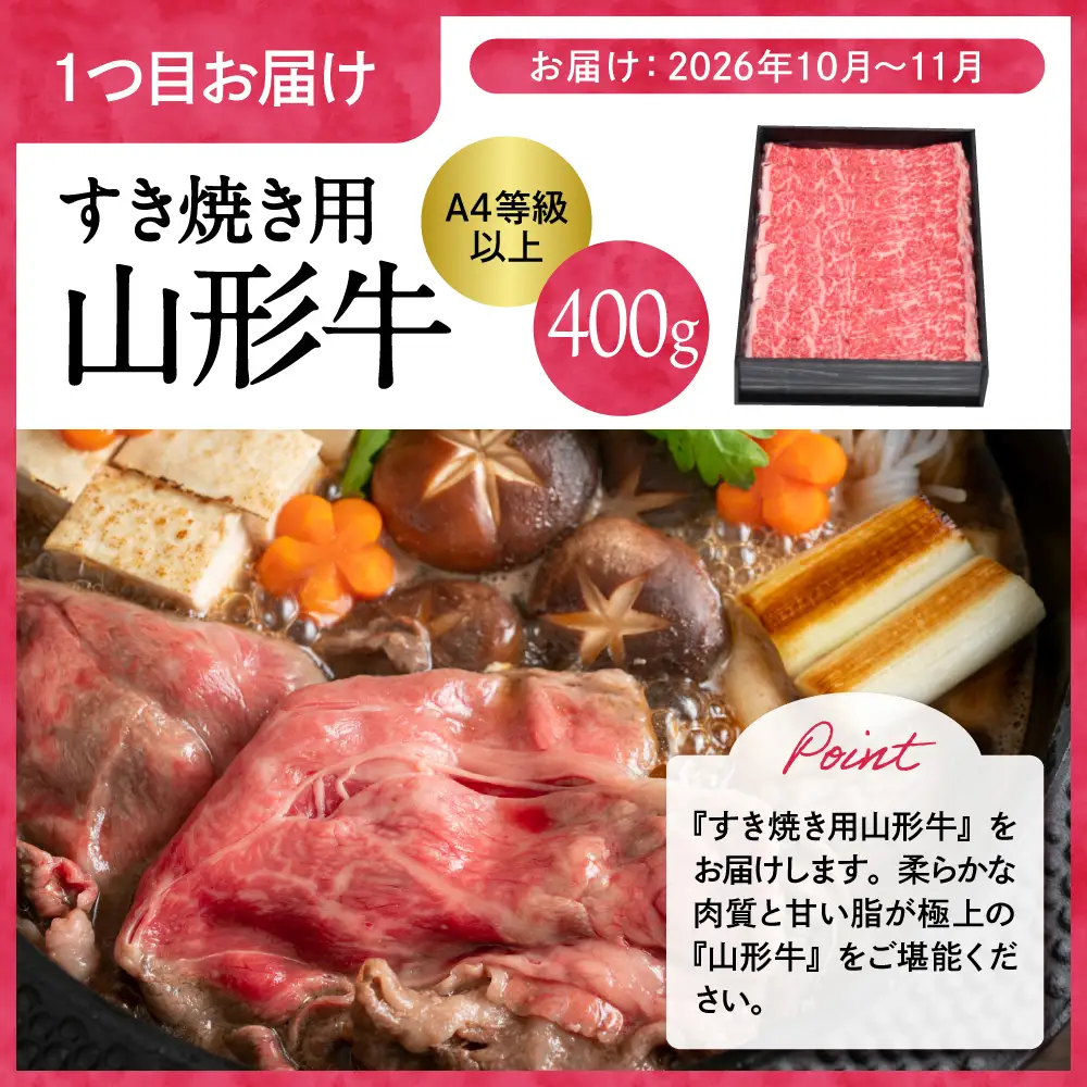 【2回定期便】2026年ラ・フランス&山形牛コース ラフランス  牛肉