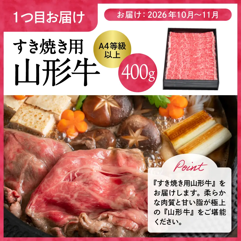 【2回定期便】山形牛&りんごコース(2026年10月以降) サンふじ