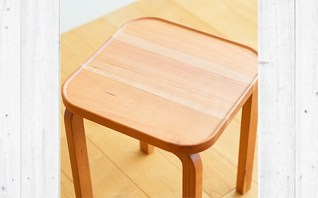 府中家具 COCCO Stool　チェリー　生地：ダークブラウン No.1046-04