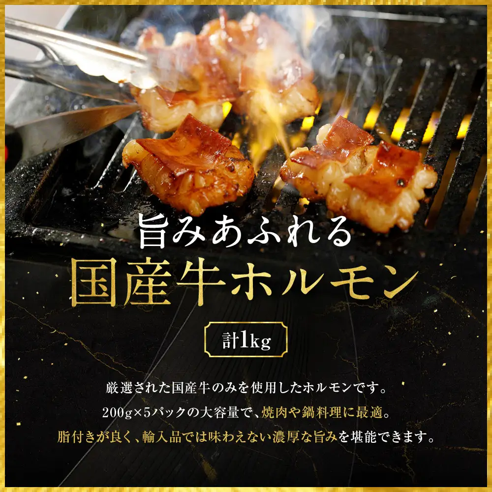 【エスイー】厳選国産牛ホルモン200ｇ×5パック 計1kg｜京都 食肉卸 自慢の肉質 ホルモン 人気セット