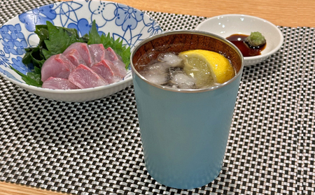 タンブラー 手作り漆器×金属 KARO1個 Mサイズ クリアブラウン 木製タンブラー 漆塗りタンブラー 伝統工芸タンブラー 日常を彩るタンブラー