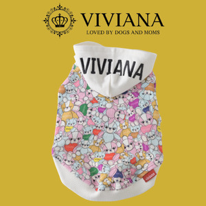 犬 服 ドッグウェア「VIVIANA」くま柄パーカー　|犬用 服 ペット犬 ドッグ ペット用品 愛犬 ファッション 秦野 神奈川