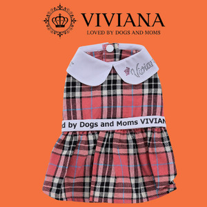 犬 服 ドッグウェア「VIVIANA」チェックワンピース（Pink）|犬用 服 ペット犬 ドッグ ペット用品 愛犬 ファッション 秦野 神奈川