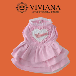 犬 服 ドッグウェア「VIVIANA」ハートロゴワンピース（Pink）|犬用 服 ペット犬 ドッグ ペット用品 愛犬 ファッション 秦野 神奈川