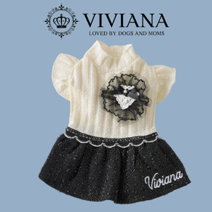 犬 服 ドッグウェア「VIVIANA」ニットワンピース（White）|犬用 服 ペット犬 ドッグ ペット用品 愛犬 ファッション 秦野 神奈川