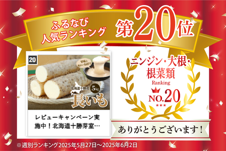 北海道十勝芽室町 ファーム・ミリオンの長芋【土付き】 5kg　長芋 長いも  とろろ 芋 北海道 十勝 芽室町 送料無料 お取り寄せ me016-012c