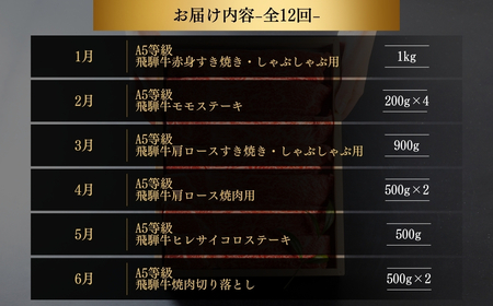 【定期便】飛騨牛 三昧 定期便 12回 飛騨牛 トキノ屋食品 [mt1735]