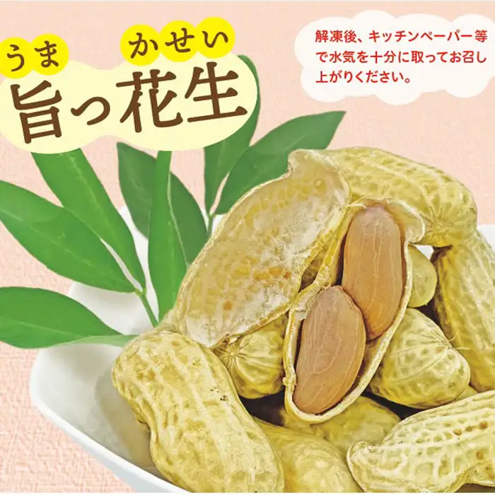 旨っ花生　500g ／ 落花生 ピーナッツ 豆 茹で豆 おおまさり 大粒 歯ごたえ 甘み 海水塩 おいしい 急速冷凍 簡単 手軽 おつまみ おやつ こだわり 埼玉県 No.178