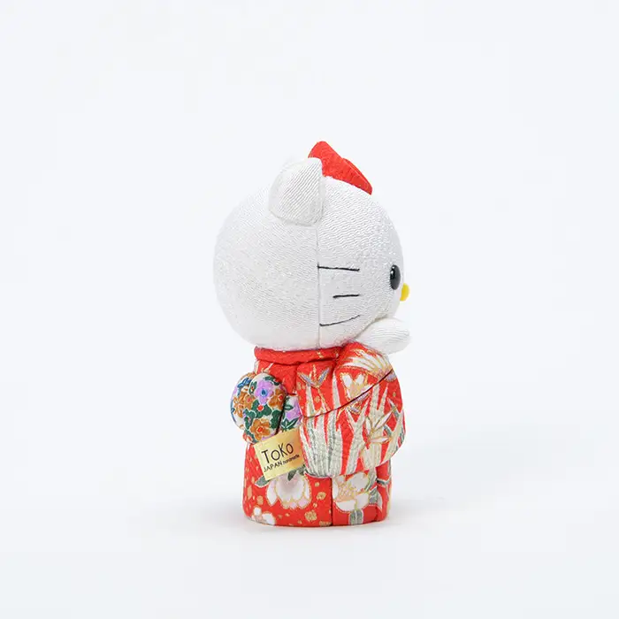 木目込人形（ハローキティ） ／ サンリオ 人気 キャラクター かわいらしさ 上品 飾り物 置物 開運招福 千客万来 商売繁盛 縁起 縁起の良いお品 ギフト贈り物 プレゼント 埼玉県 No.182