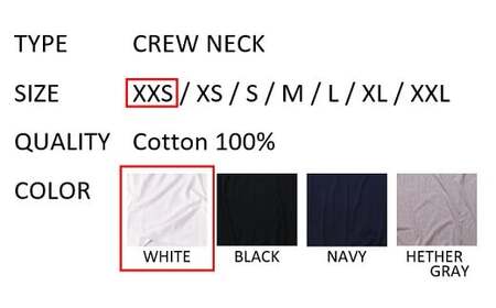 【XXSサイズ】 EIJI T－SHIRT クルーネック ホワイト _SM13-1 ｜ 服 Tシャツ ティーシャツ 国産 日本製 大阪府 阪南市