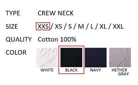 【XXSサイズ】 EIJI T－SHIRT クルーネック ブラック _SM14-1 ｜ 服 Tシャツ ティーシャツ 国産 日本製 大阪府 阪南市