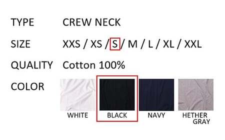 【Sサイズ】 EIJI T－SHIRT クルーネック ブラック _SM14-3  ｜ 服 Tシャツ ティーシャツ 国産 日本製 大阪府 阪南市