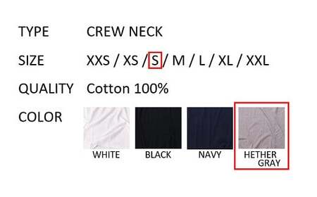【Sサイズ】 EIJI T－SHIRT クルーネック ヘザーグレイ _SM16-3 ｜ 服 Tシャツ ティーシャツ 国産 日本製 大阪府 阪南市