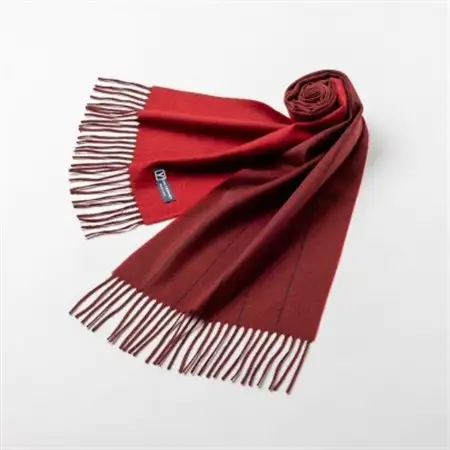 ペンシルストライプ　カシミヤ100%マフラー　(ダークワイン・ブラック×レッド)_装飾品・工芸品 マフラー・手袋 服飾小物 _【1583672】