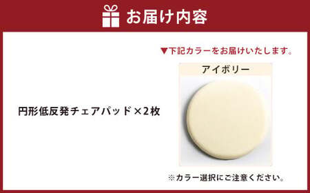 【アイボリー】円形低反発チェアパッド 2枚セット ｜ チェアパッド パッド 低反発 椅子 ソファー フローリング 床 家庭 仕事
