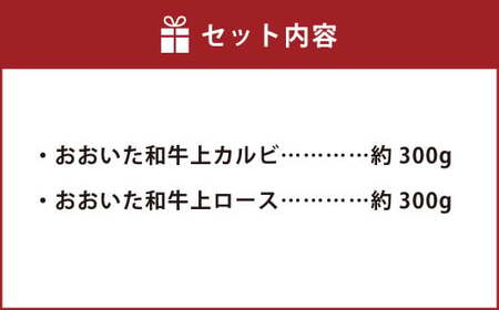 おおいた和牛 焼肉 にピッタリ！ 牛肉 の 食べ比べ セットA（ 上カルビ & 上ロース）（合計約 600g ）3～4人前