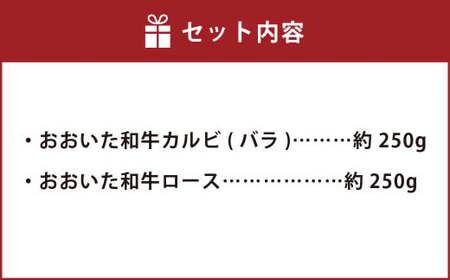 おおいた和牛 カルビ ・ ロース 焼肉 セット （合計 約 500g ） 