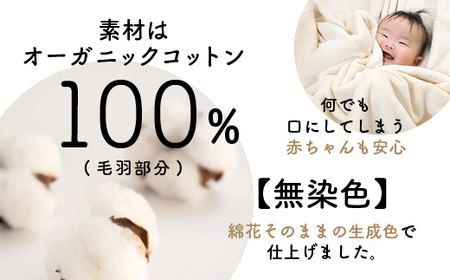 泉大津製 無着色 オーガニック コットン マイヤー毛布(毛羽部分) ダブル | 毛布