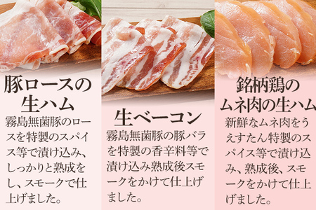 【ふるなびWEEK対象】生ハム三種セット 生ハム うえすたん セット 食べ比べ 詰め合わせ 福岡県 志免町