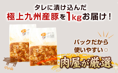 【14営業日以内発送】【にんにく醤油】九州産豚 タレ漬け 1kg 豚肉 肉 お肉 九州産 味付け 小分け 簡単調理