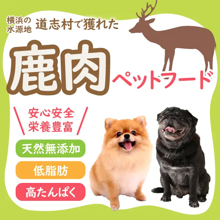 【ペットフード】道志村産 骨付き鹿ジャーキー (Mサイズ×2セット)  DSH016