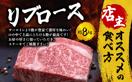 肉 牛肉 福島県産 A5 塊 リブロース 8kg スパイス付 福島県 田村市