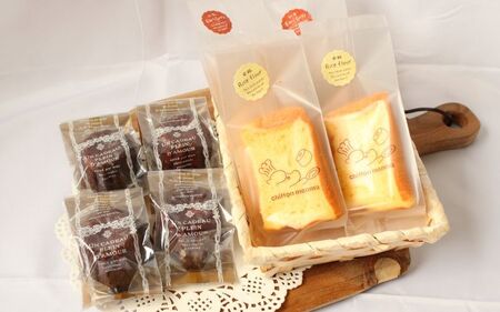 伊賀米コシヒカリ米粉シフォンケーキとシフォンケーキとカヌレ詰合せ【mnma0002】