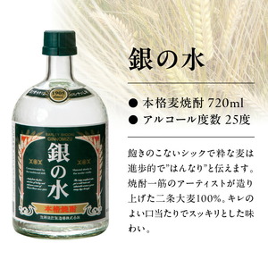 【本格麦焼酎】銀の水　720ｍｌ　６本セット N076-YD0257