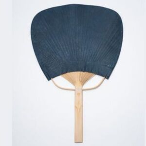 【藍染】ジャパンブルーのleather fan（革のうちわ）