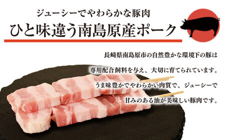 【12回定期便】国産 焼き鳥セット 豚バラ 30本 / やきとり ヤキトリ 焼鳥 串セット 国産 冷凍 小分け / 南島原市 / ふるさと企画[SBA092]