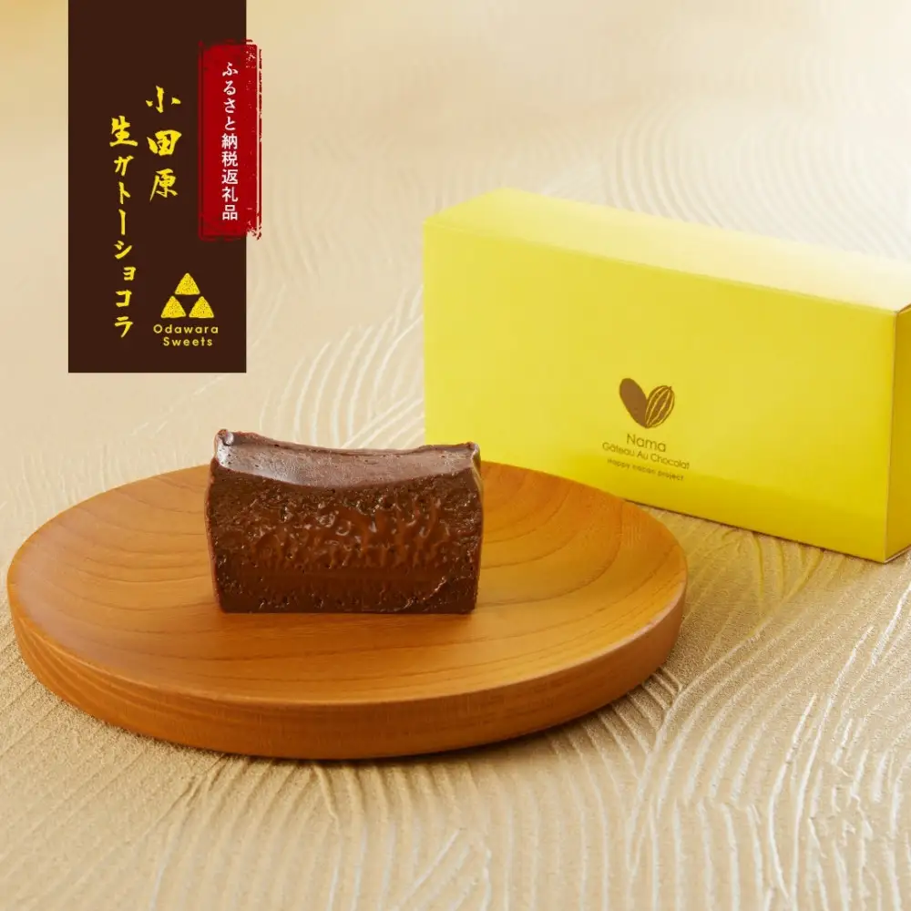 欅の仁取皿と生ガトーショコラ。小田原の伝統を受け継いだお皿と小田原の極上スイーツ(300g)のコラボ商品【チョコレート 特濃厚 濃密な味わい 極上の口溶け 極上のチョコレート 一流の料理人 カカオの風味やコク カカオ 至極の逸品 神奈川県 小田原市 ガトーショコラ ガトーショコラ】