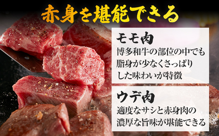 【厳選肉専門店 ふじ匠】 博多和牛 サイコロステーキ 肉 牛肉 博多和牛 もも肉 ウデ肉 肉専用オリジナルスパイス付 福岡 グルメ 贈り物 冷凍 ギフト 柔らかい ステーキ 丼 お取り寄せ 食品