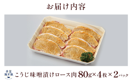 美星満天豚 こうじ味噌漬けロース肉 80g×4枚×2パック