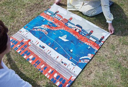 【横浜柄】横浜捺染で染色したスカーフ ALY0003