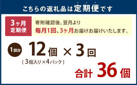 【3ヶ月定期便】ラーメン屋さんの焼き餃子（12個×3回） 合計36個 餃子 冷凍 レンジ調理