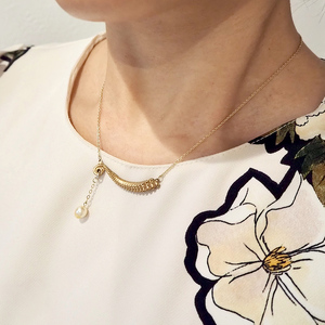 本物のタコを型取りしたネックレス clavicle ゴールド gold アクセサリー パール ファッション F6L-1110