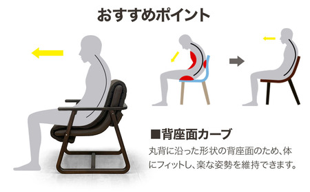 【2017 グッドデザイン賞受賞】C-Fit-Chair (シーフィットチェア) トライアングル ブラウン 中津家具 | 木製 椅子 高齢者用 円背 猫背 インテリア 肘付き 家庭用チェア デザイン おしゃれ 生活家具 大分県産 九州産 中津市