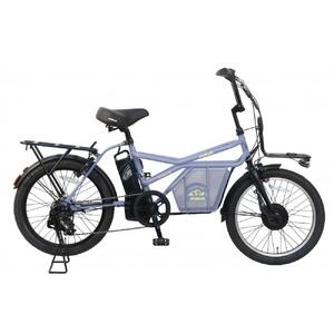 電動自転車 【100％完成納品】ノーパンクGRC-515L 電動アシストeカーゴバイク 20インチ 外装7段 【マットグレー】＊販売証明書付き