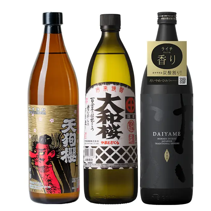 芋焼酎 「だいやめ」「天狗櫻」「大和桜」各1本 900ml 3本セット 25度 【00-023-10】