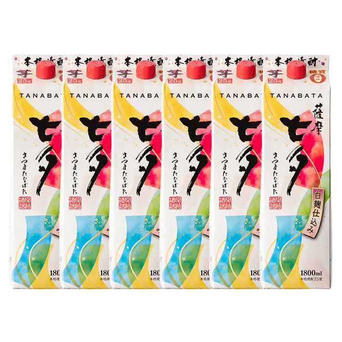 芋焼酎「薩摩七夕」 1800ml 6本  25度 紙パック でお届け! 田崎酒造 鹿児島 本格芋焼酎 七夕シリーズ 【00-023-53】