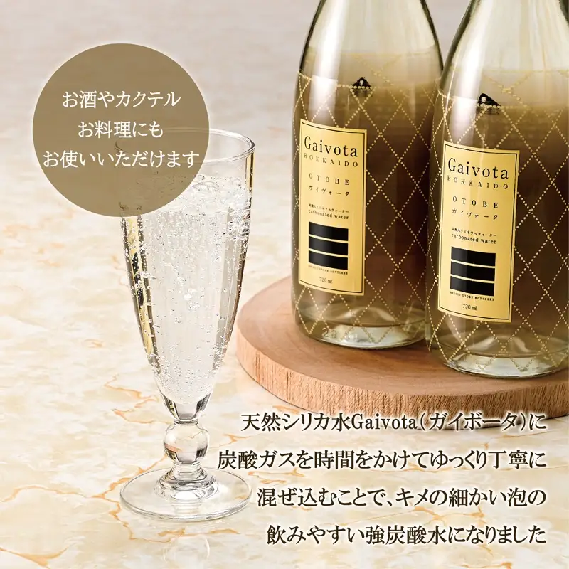 ＜Gaivota炭酸水 瓶1箱(720ml×12本)＞北のハイグレード食品 天然シリカ 炭酸水 北海道 乙部町 ミネラルウォーター 水 炭酸水 天然シリカ水 スパークリング 軟水 美容 ケイ素 無添加 美のミネラル シリカ ガイヴォータ 美肌 ミネラル
