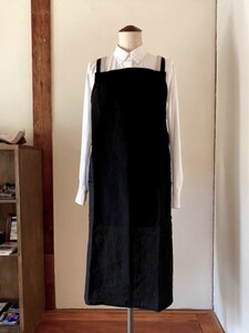 おとな丈エプロン Fu-ra 【カラー：ブラック】エプロン 手作り ハンドメイド 30-085