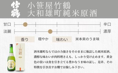 小笹屋竹鶴 生もと 純米原酒 木桶仕込 720ml×1本【日本酒 酒 お酒 竹鶴酒造 燗酒 生? 純米酒 広島県 竹原市】