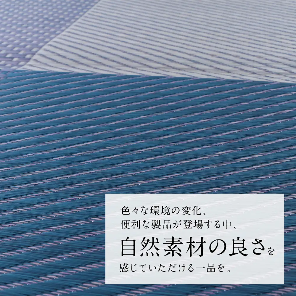 熊本県八代市産のい草を使って織り上げたラグ『DXモーニング』(サイズ：191cm×250cm)(カラー：ネイビー) 国産 イグサ 茣蓙 ござ ラグ カーペット 絨毯 マット 織物 敷き物 インテリア